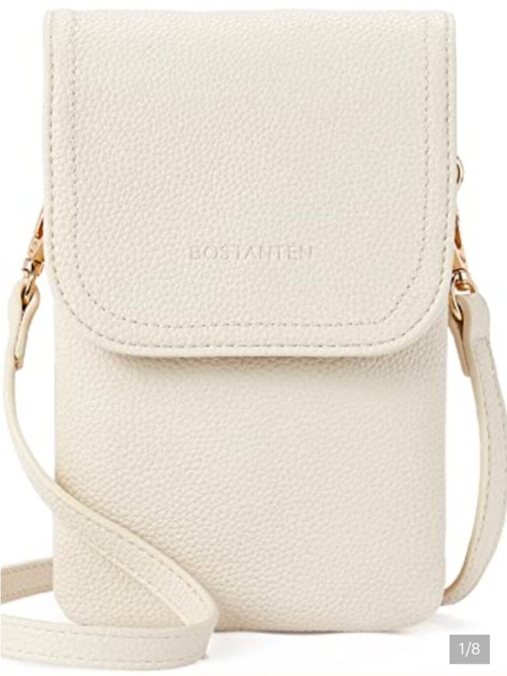 Cream Crossbody Travel Bag Multi Pocket Vegan Leather Organizer Purse NWOT
